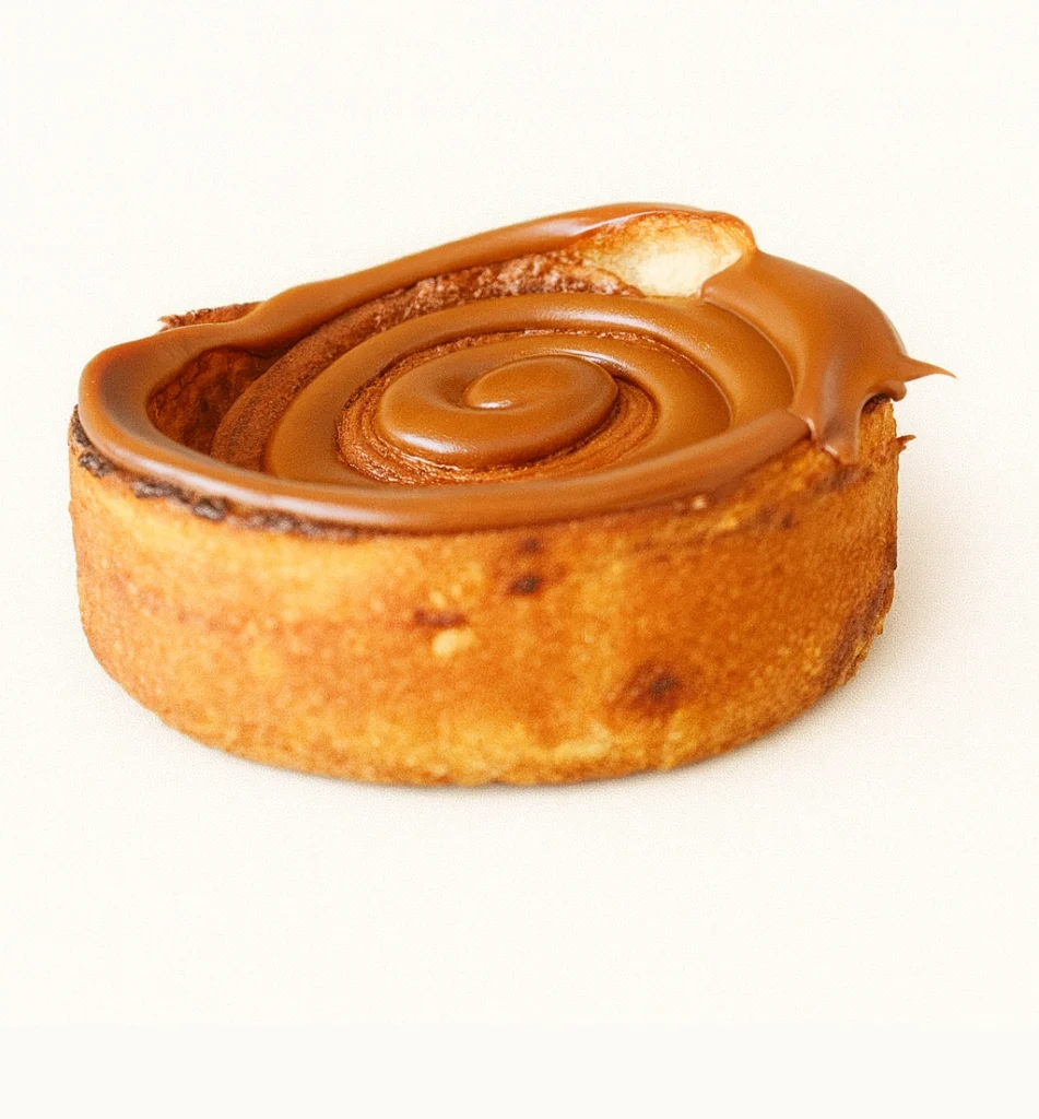 Roll relleno con chocolate por encima