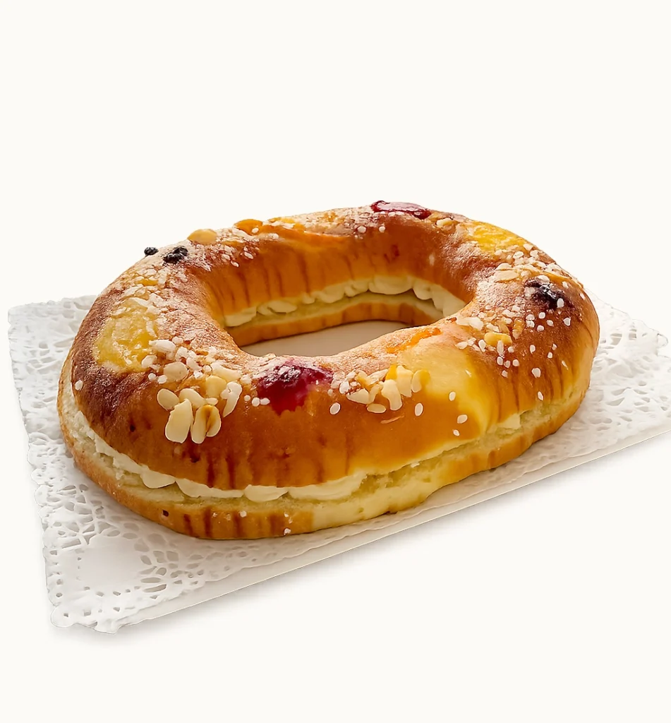 Roscón de reyes relleno de nata