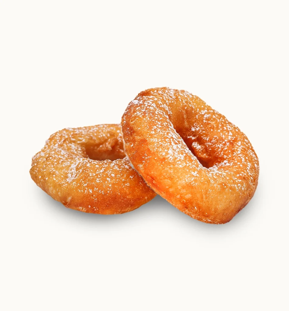 Rosquillas con azúcar glas espolvoreado por encima